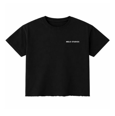 Melo Studios — Black Printed Boxy T-Shirt