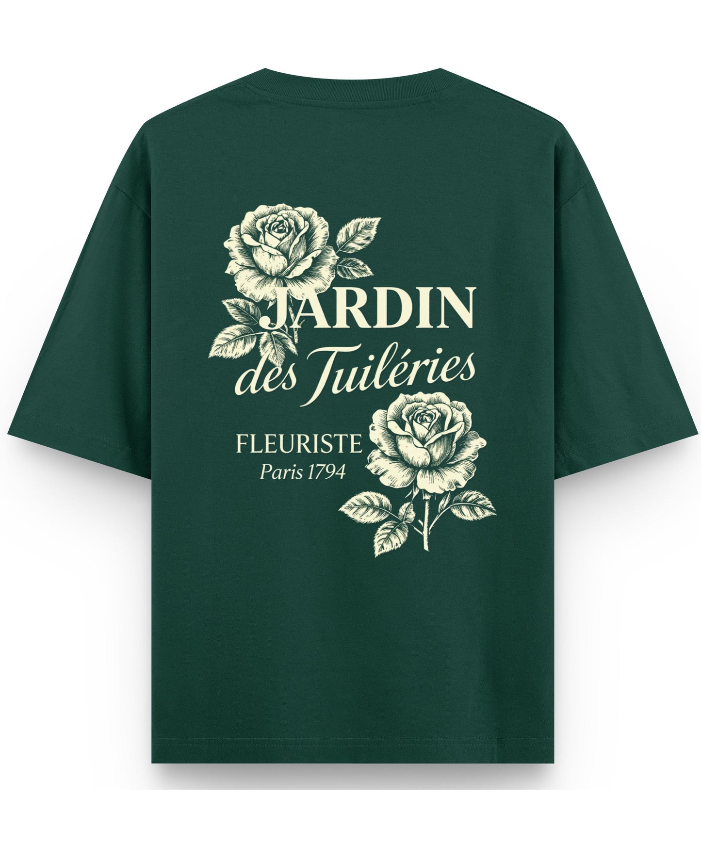 Bottle Green Oversized T-Shirt Back Design