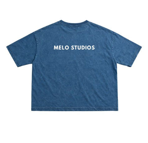 Melo Studios — Blue Washed Boxy T-Shirt