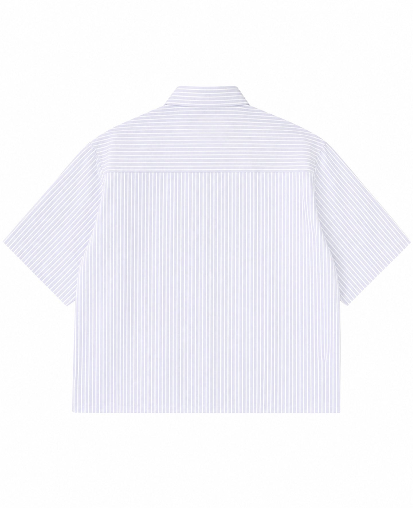 Blue Striped Oxford Boxy Shirt Back Design