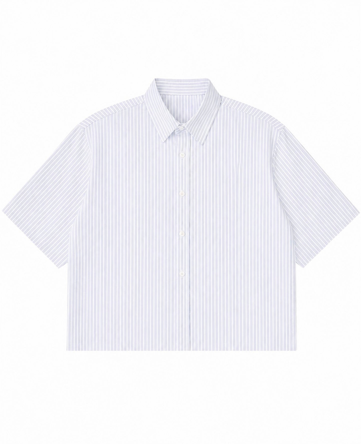 Blue Striped Oxford Boxy Shirt Front Design