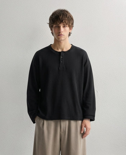 Printed Henley black