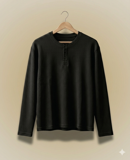 Printed Henley black